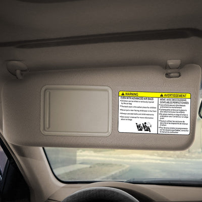 Beige Driver Side Sun Visor w/ Mirror<br>05-15 Toyota Tacoma Double Cab (Crew Cab)