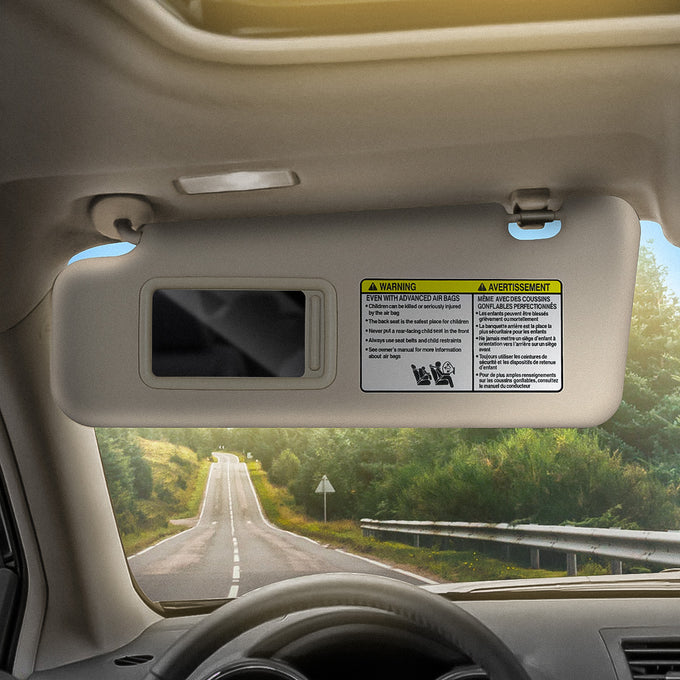 Beige Tan Driver Side Sun Visor w/ Mirror<br>10-13 Toyota Highlander