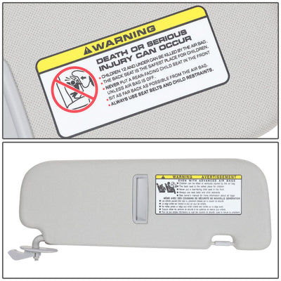 Gray Driver Side Sun Visor with Mirror<br>11-14 Hyundai Elantra