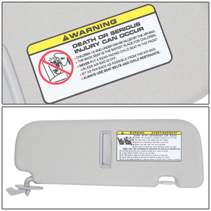Gray Driver Side Sun Visor with Mirror<br>11-14 Hyundai Elantra