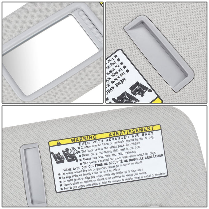 Gray Driver Side Sun Visor with Mirror<br>11-14 Hyundai Elantra