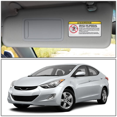 Gray Driver Side Sun Visor with Mirror<br>11-14 Hyundai Elantra