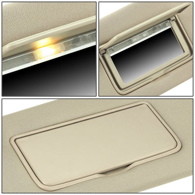Beige Driver Side Sun Visor w/ Lighted Mirror<br>13-18 Nissan Altima