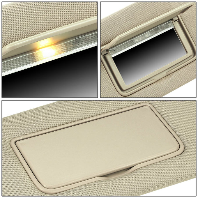 Beige Driver Side Sun Visor w/ Lighted Mirror<br>13-18 Nissan Altima