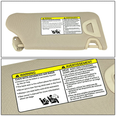 Beige Driver Side Sun Visor w/ Lighted Mirror<br>13-18 Nissan Altima