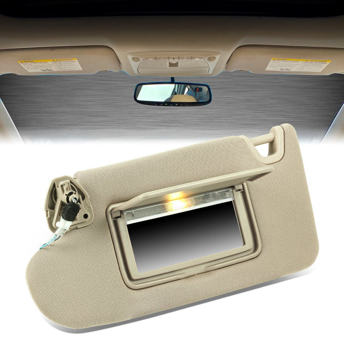 Beige Driver Side Sun Visor w/ Lighted Mirror<br>13-18 Nissan Altima