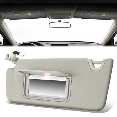Warm Grey Driver Side Sun Visor w/ Lighted Mirror<br>08-10 Honda Accord, 10-11 Crossstour