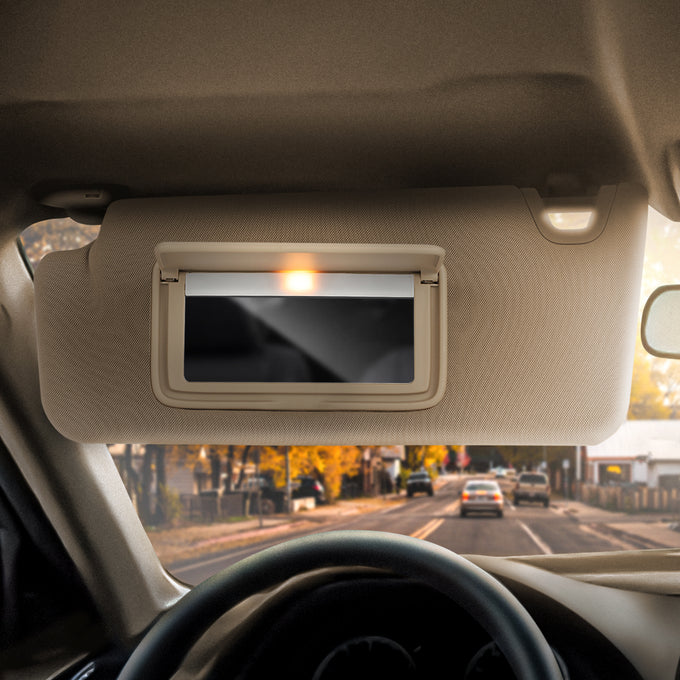 Tan Driver Side Sun Visor w/ Lighted Mirror <br> 08-12 Honda Accord