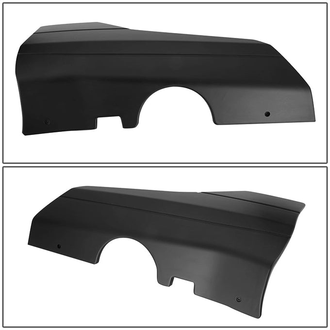 Pair Matte Black Rear Door Side Skirt Panel Splitters<br>17-22 Tesla Model 3
