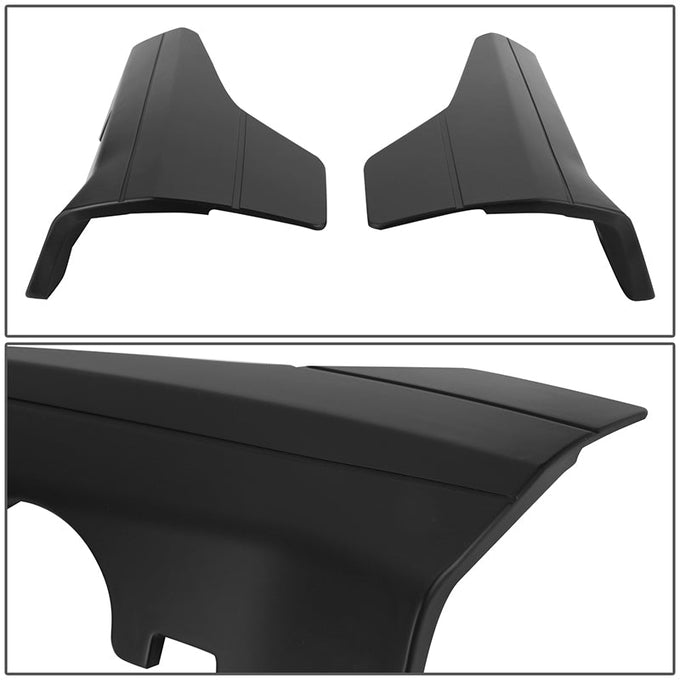 Pair Matte Black Rear Door Side Skirt Panel Splitters<br>17-22 Tesla Model 3