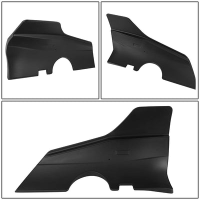 Pair Matte Black Rear Door Side Skirt Panel Splitters<br>17-22 Tesla Model 3
