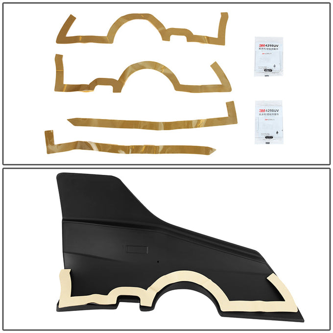 Pair Matte Black Rear Door Side Skirt Panel Splitters<br>17-22 Tesla Model 3