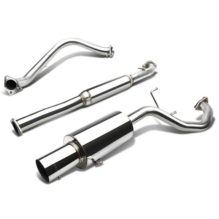 D-Motoring - Cat Back Exhaust System - W/ 4 Muffler Tip - Stainless Steel - 99-03 Mitsubishi Galant DS / ES / LS - 1