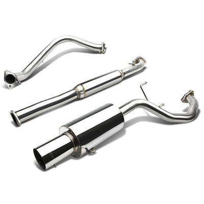 D-Motoring - Cat Back Exhaust System - W/ 4 Muffler Tip - Stainless Steel - 99-03 Mitsubishi Galant DS / ES / LS - 1