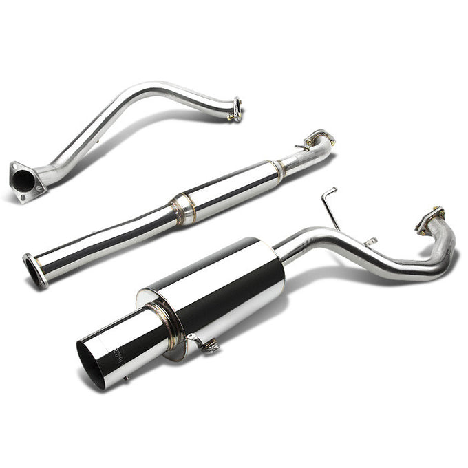 D-Motoring - Cat Back Exhaust System - W/ 4 Muffler Tip - Stainless Steel - 99-03 Mitsubishi Galant DS / ES / LS - 1