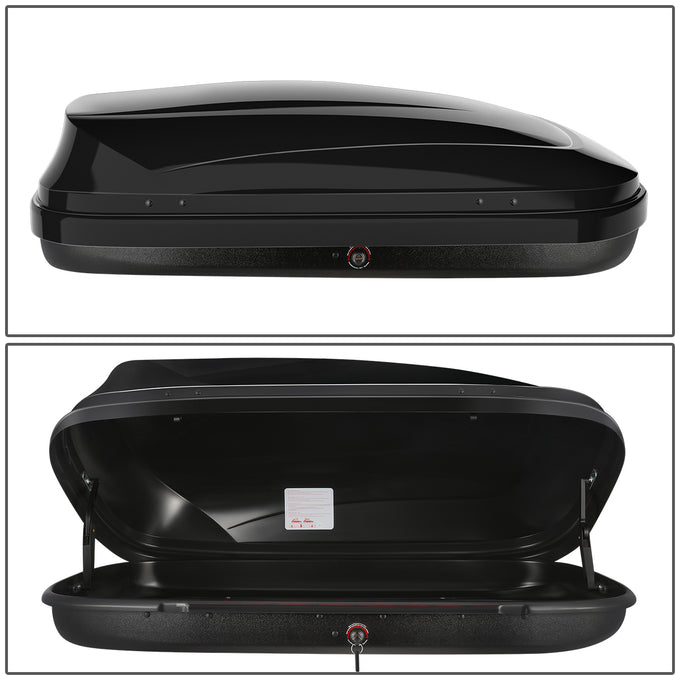 Glossy Roof Cargo Carrier Travel Storage Box with Lock<br>Fits model w/ Roof Rails Only