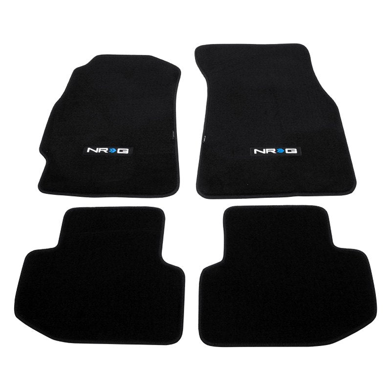 NRG Innovations - 94-00 Acura Integra  Floor Mat - Front Seats - Black - W/ NRG Logo - 1