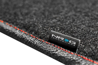NRG Innovations - 92-95 Honda Civic 2DR  Floor Mat - Front Seats - Black - W/ NRG Logo - 4